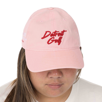 Detroit Golf Script Dad Cap - Pink