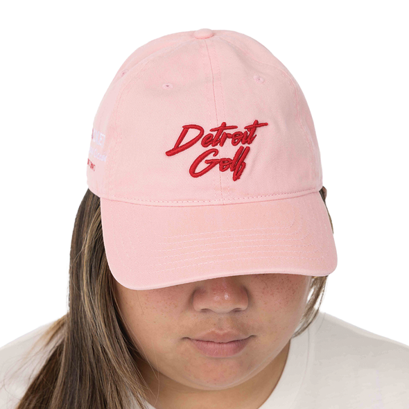 Detroit Golf Script Dad Cap - Pink