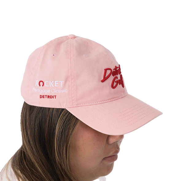 Detroit Golf Script Dad Cap - Pink