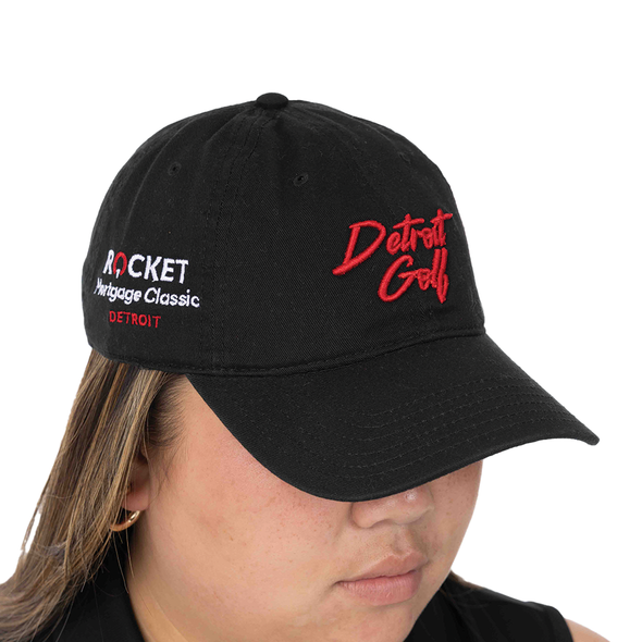 Detroit Golf Script Dad Cap - Black