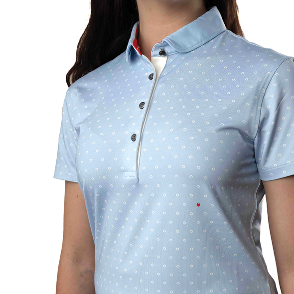 Ladies Greyson Detroit Golf Polo - Ice Blue