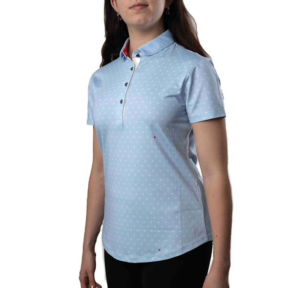 Ladies Greyson Detroit Golf Polo - Ice Blue