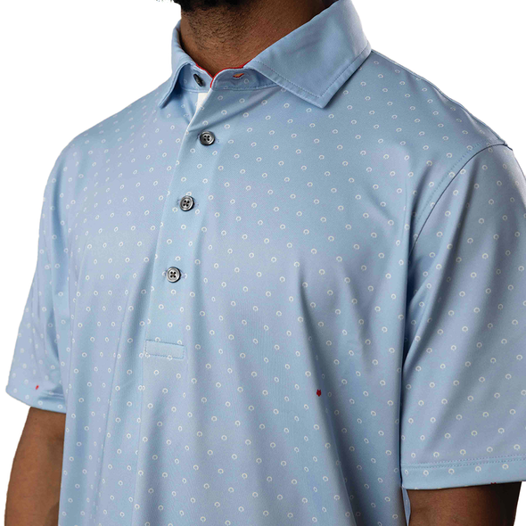 Men's Greyson Detroit Golf Polo - Ice Blue