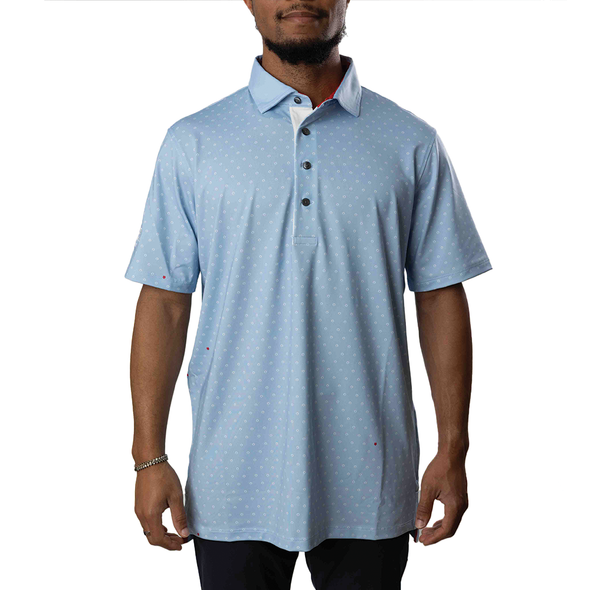 Men's Greyson Detroit Golf Polo - Ice Blue