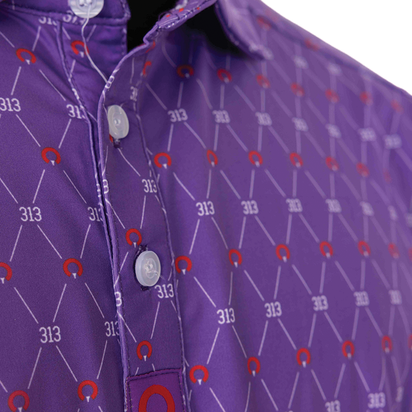 Men's 313 Argyle Golf Polo - Purple