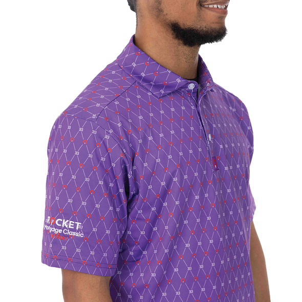 Men's 313 Argyle Golf Polo - Purple