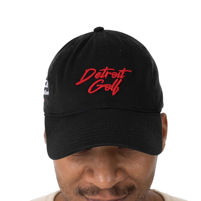 Detroit Golf Script Dad Cap - Black