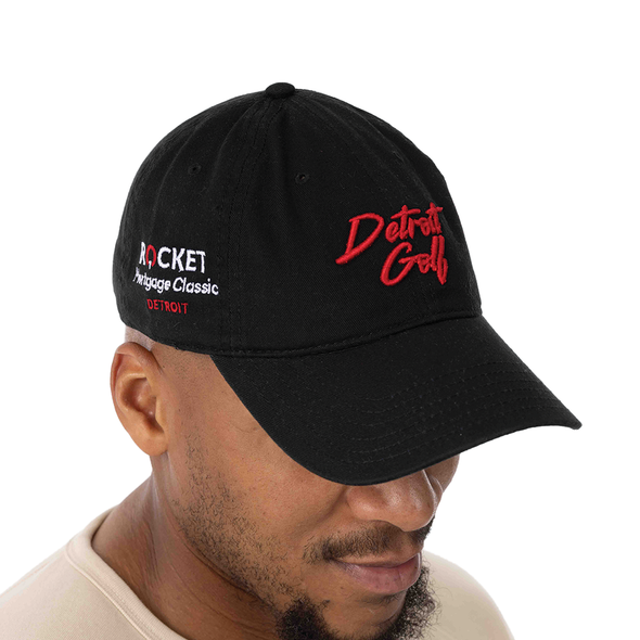 Detroit Golf Script Dad Cap - Black