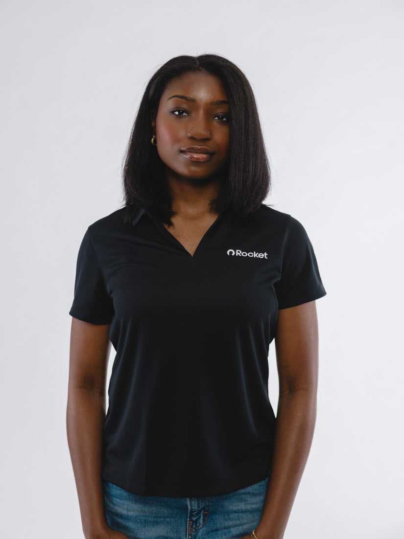 Women's Rocket Nike Micro Pique 2.0 Polo - Black