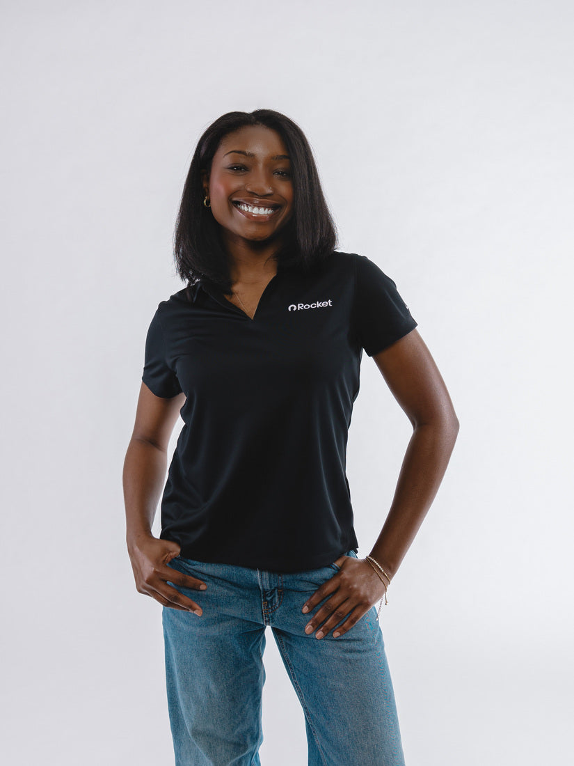 Women's Rocket Nike Micro Pique 2.0 Polo - Black