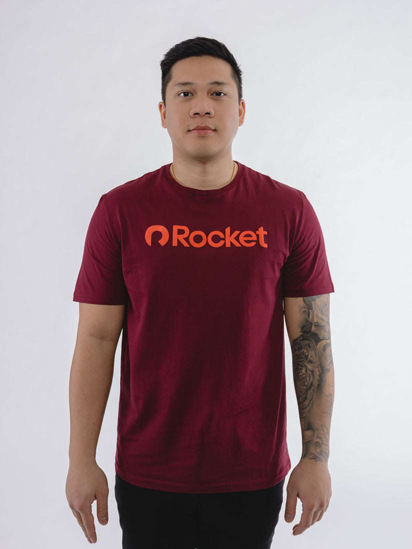 Rocket Puff Tee - Dark Red