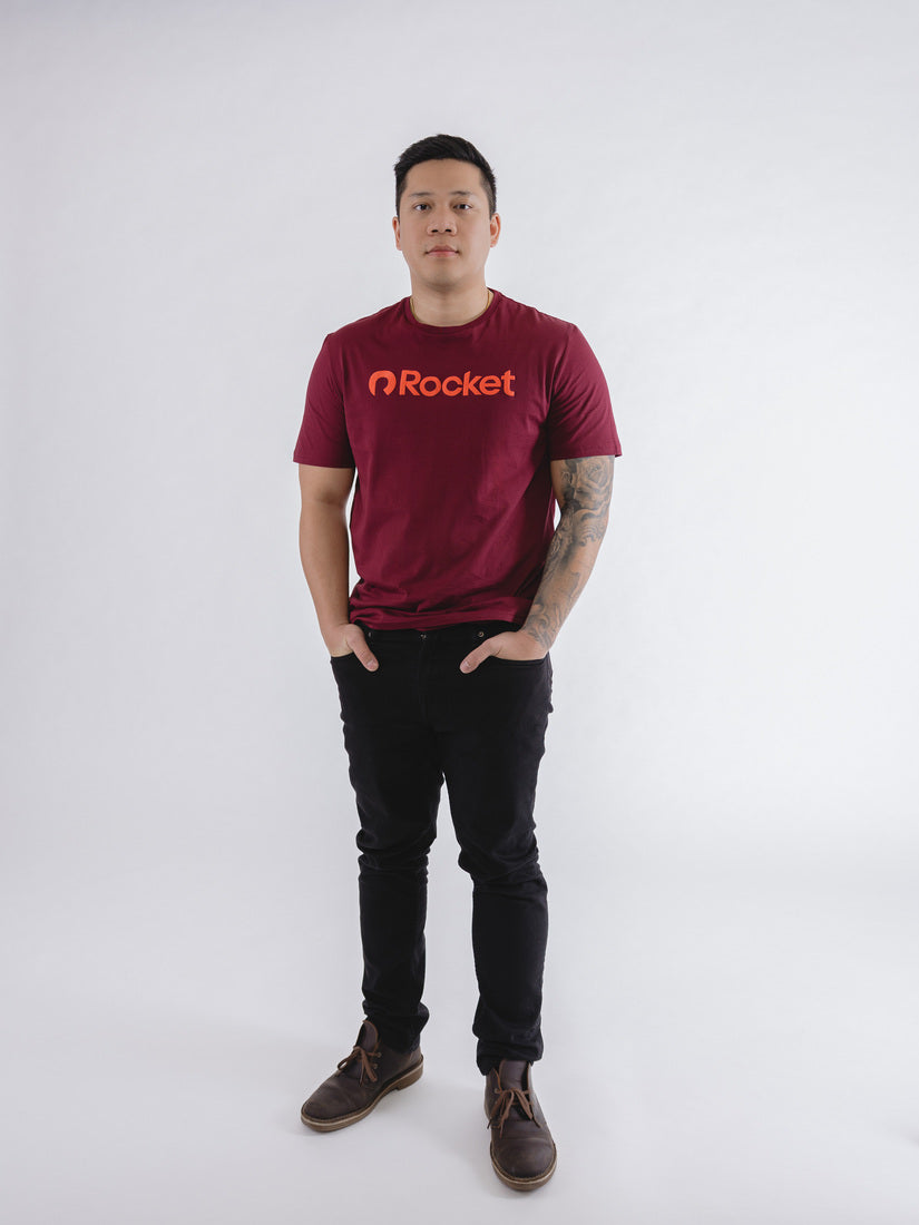 Rocket Puff Tee - Dark Red