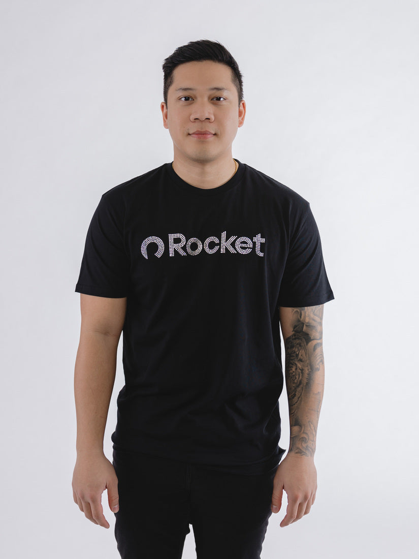 Rocket Rhinestone Tee - Black