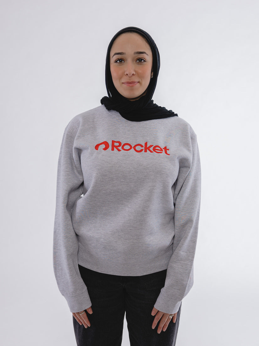 Rocket Crewneck - Grey/Red