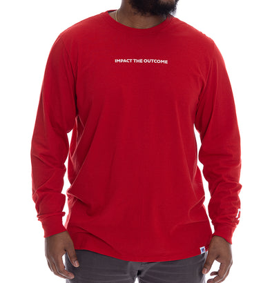 Impact The Outcome Long Sleeve Tee - Red