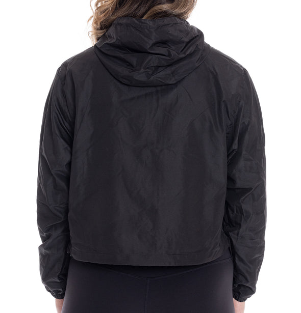 Ladies' Impact The Outcome Cropped Windbreaker - Black